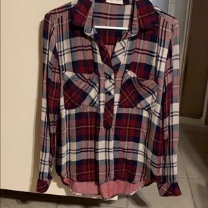 Bella Dahl plaid pullover blouse